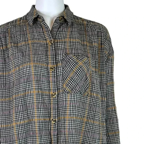 Free People Gingham Plaid Button Down Shirt - Picture 6 of 10